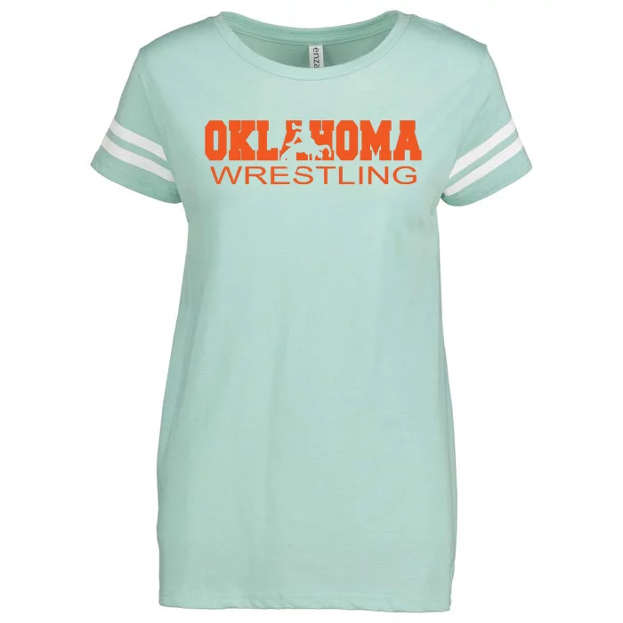 Oklahoma Watercolor Funny Enza Ladies Jersey Football T-Shirt