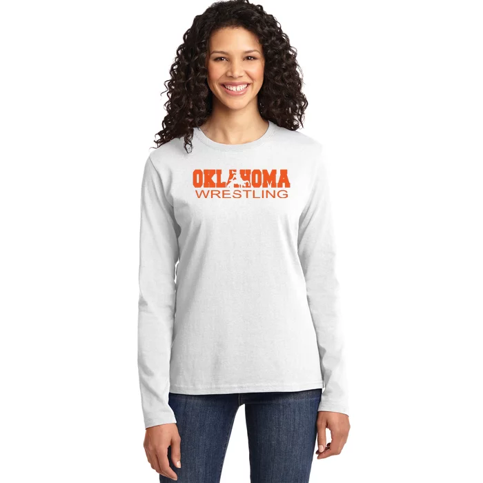 Oklahoma Watercolor Funny Ladies Long Sleeve Shirt