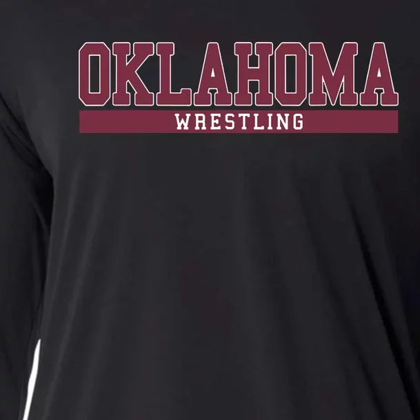 Oklahoma Wrestling Funny Cooling Performance Long Sleeve Crew