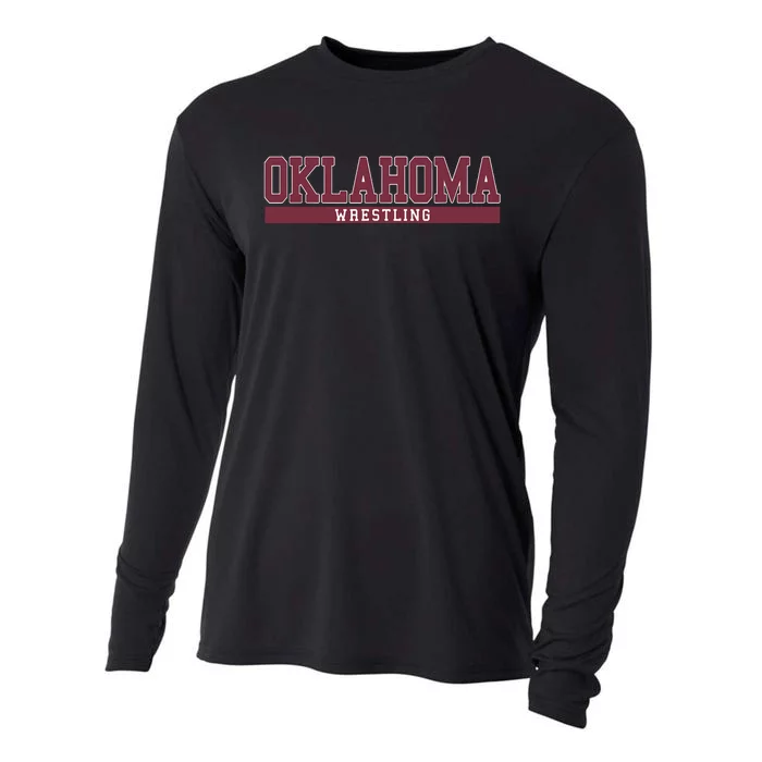 Oklahoma Wrestling Funny Cooling Performance Long Sleeve Crew