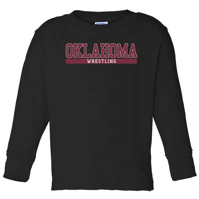 Oklahoma Wrestling Funny Toddler Long Sleeve Shirt