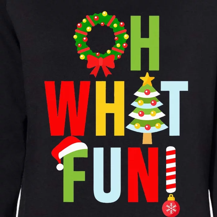 Oh What Fun Christmas With Wreath And Tree Womens California Wash Sweatshirt