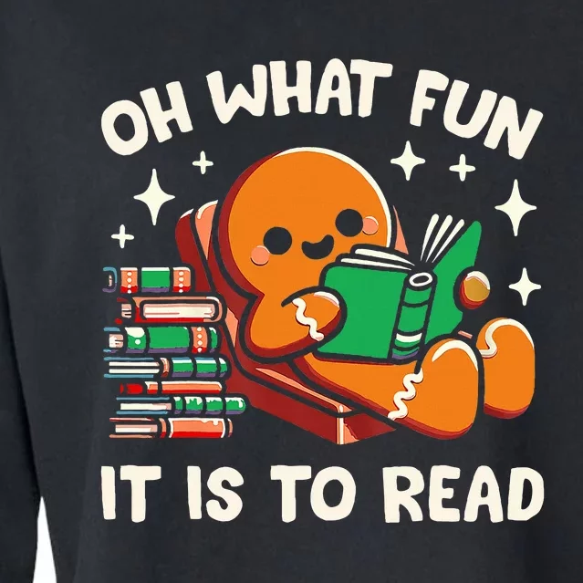 Oh What Fun It Is To Read Christmas Teacher Librarian Books Cropped Pullover Crew