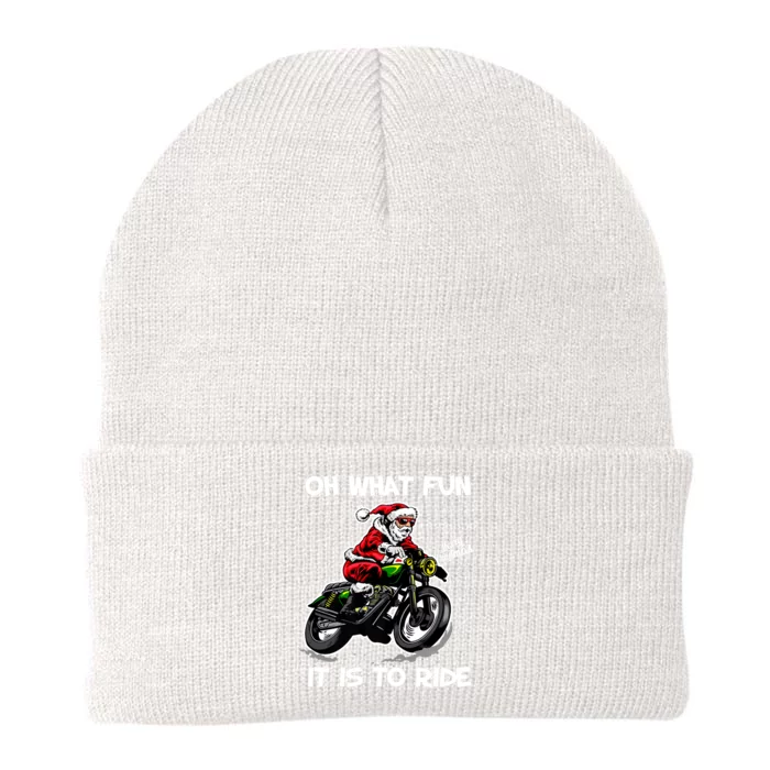 Oh What Fun It Is To Ride Motorcycle Christmas Pajama Gifts Premium Knit Cap Winter Beanie