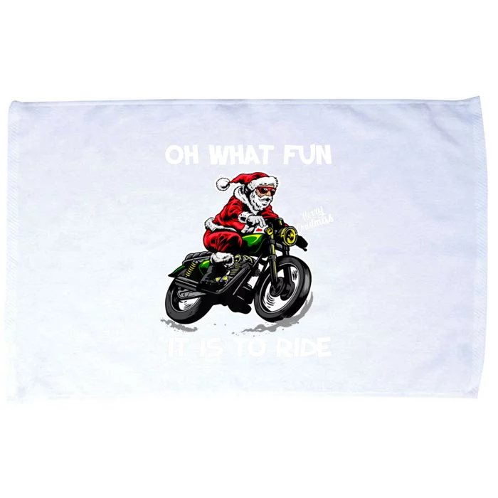 Oh What Fun It Is To Ride Motorcycle Christmas Pajama Gifts Premium Microfiber Hand Towel