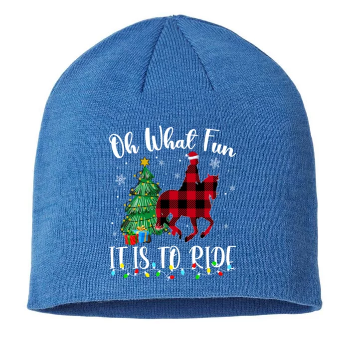 Oh What Fun It Is To Ride Christmas Plaid Horse Riding 8 1/2in Sustainable Knit Beanie