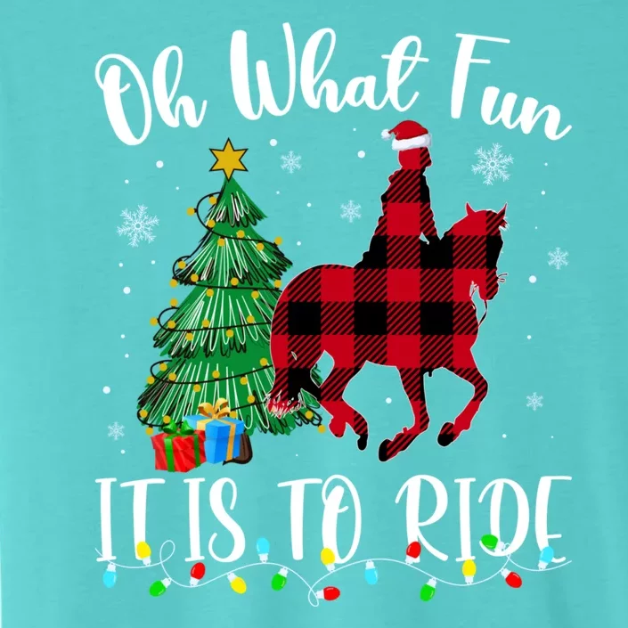 Oh What Fun It Is To Ride Christmas Plaid Horse Riding ChromaSoft Performance T-Shirt