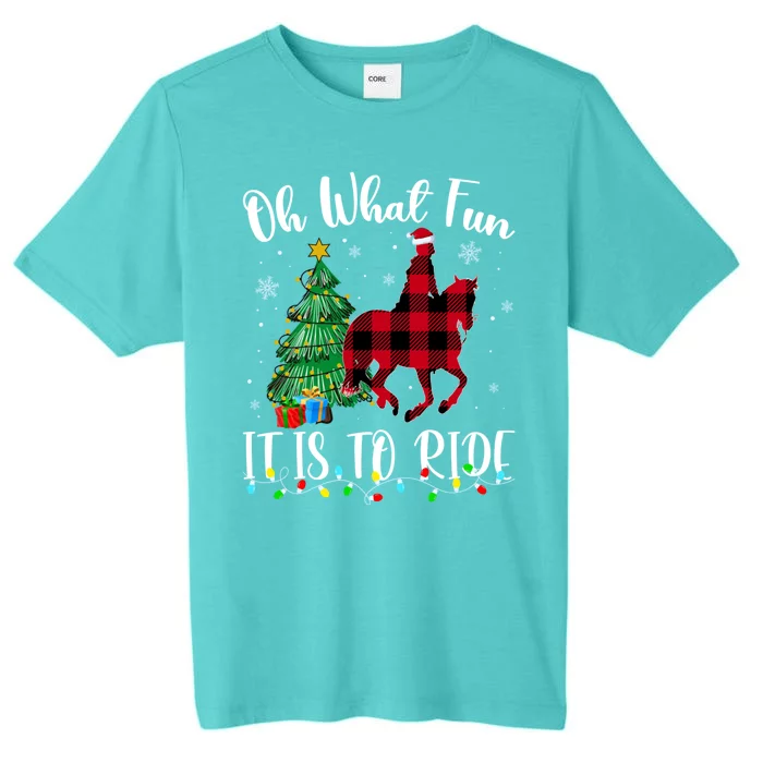 Oh What Fun It Is To Ride Christmas Plaid Horse Riding ChromaSoft Performance T-Shirt