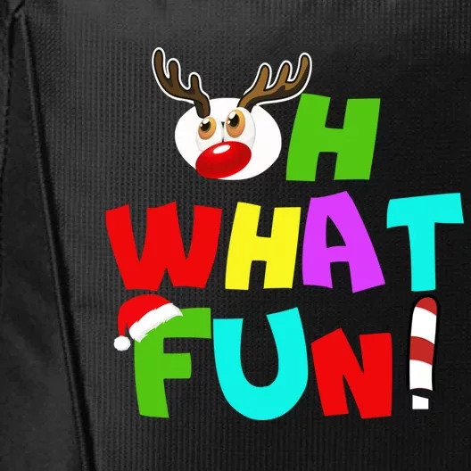 Oh What Fun Christmas Gift With Deer And Santa Hat Gift City Backpack