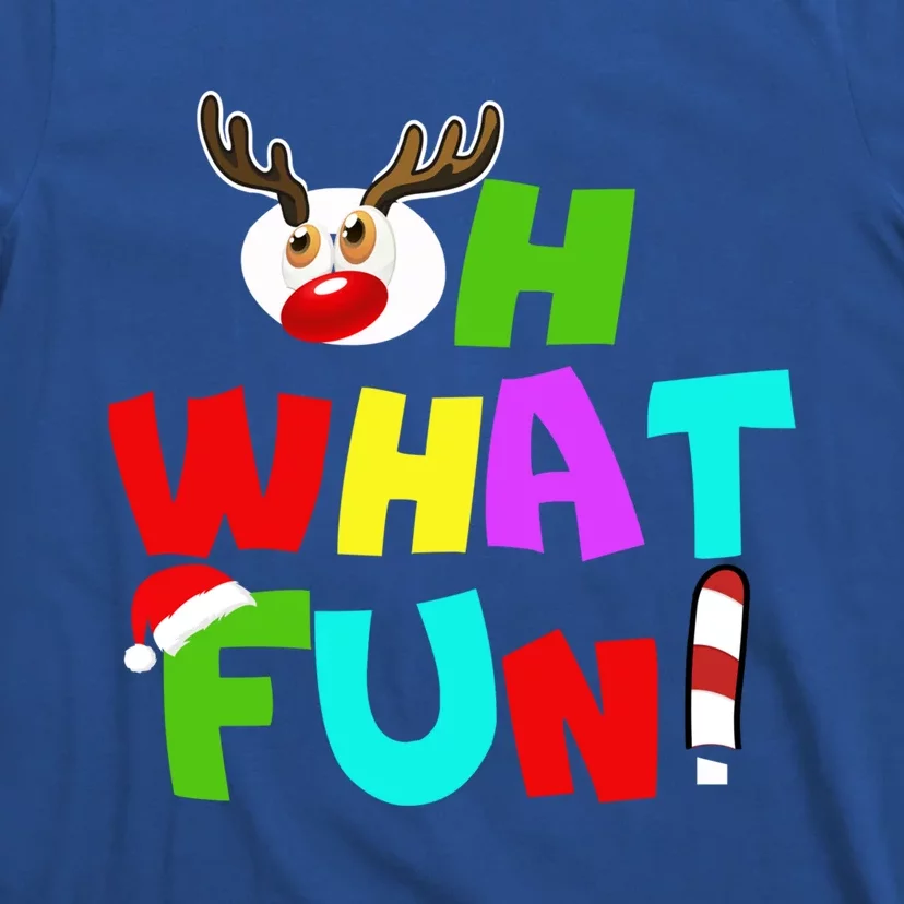 Oh What Fun Christmas Gift With Deer And Santa Hat Gift T-Shirt