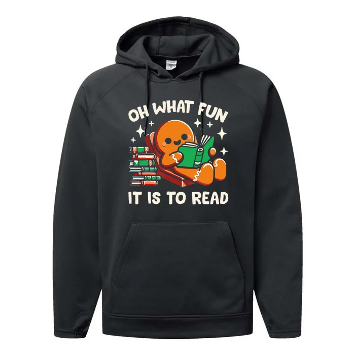 Oh What Fun It Is To Read Christmas Teacher Librarian Books Performance Fleece Hoodie