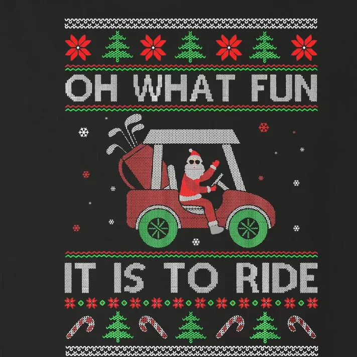 Oh What Fun It Is to Ride Golf Car Ugly Sweater Christmas Toddler Long Sleeve Shirt