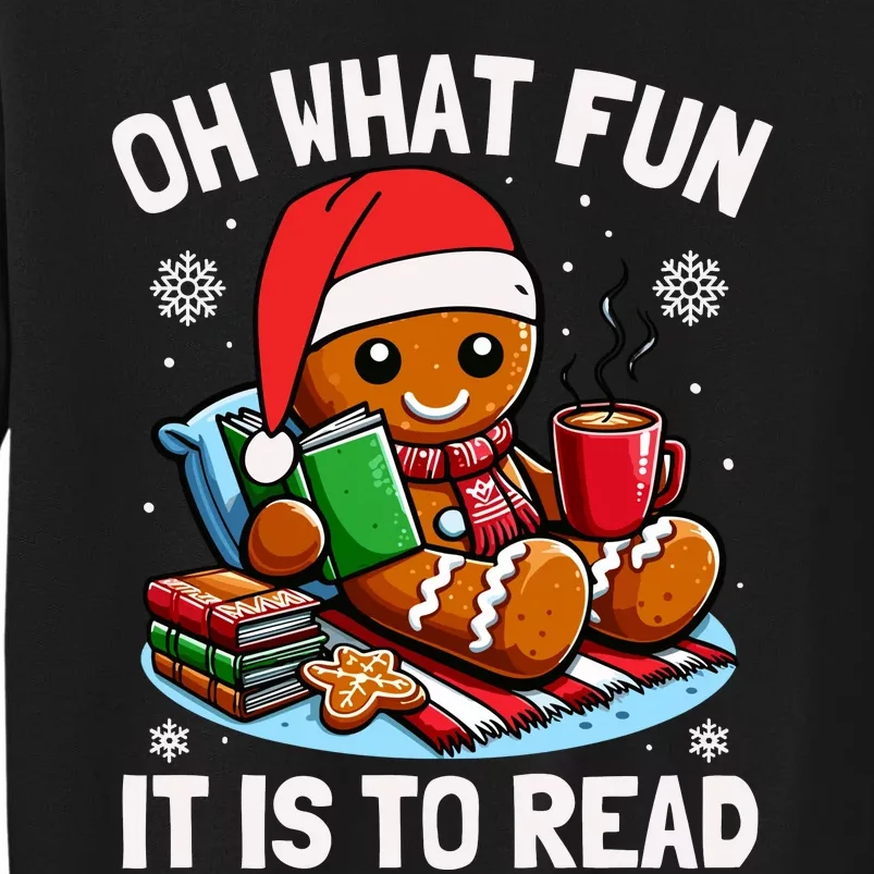 Oh What Fun It Is To Read Funny Christmas Gingerbread Book Lover Sweatshirt