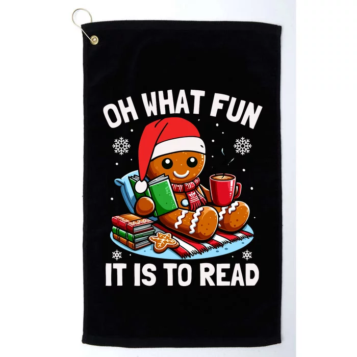 Oh What Fun It Is To Read Funny Christmas Gingerbread Book Lover Platinum Collection Golf Towel