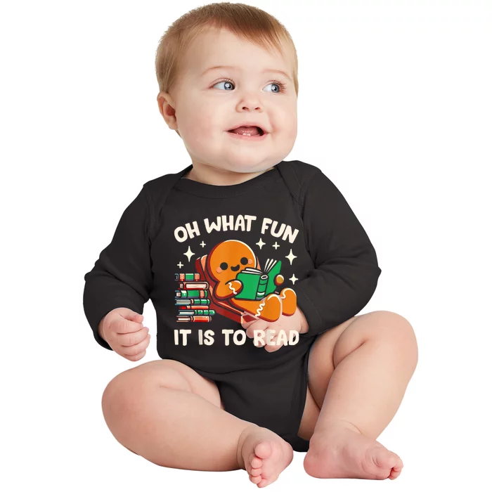 Oh What Fun It Is To Read Christmas Teacher Librarian Books Baby Long Sleeve Bodysuit