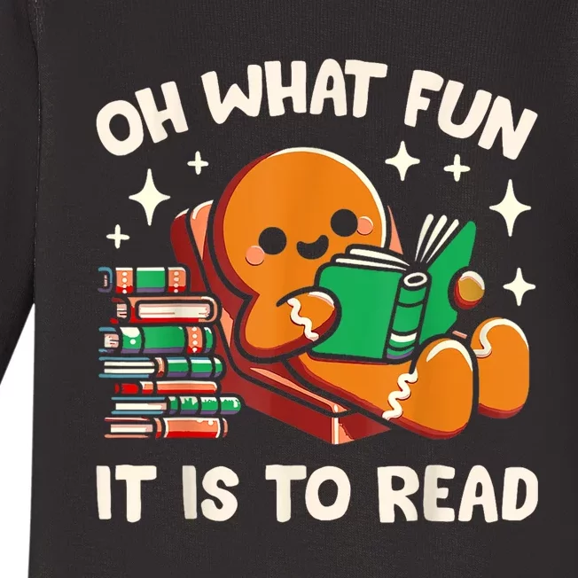 Oh What Fun It Is To Read Christmas Teacher Librarian Books Baby Long Sleeve Bodysuit