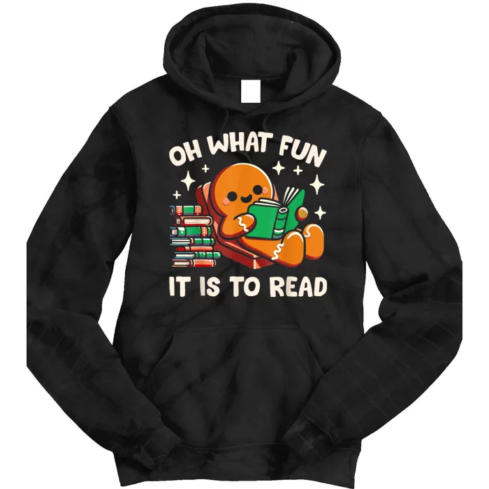 Oh What Fun It Is To Read Christmas Teacher Librarian Books Tie Dye Hoodie