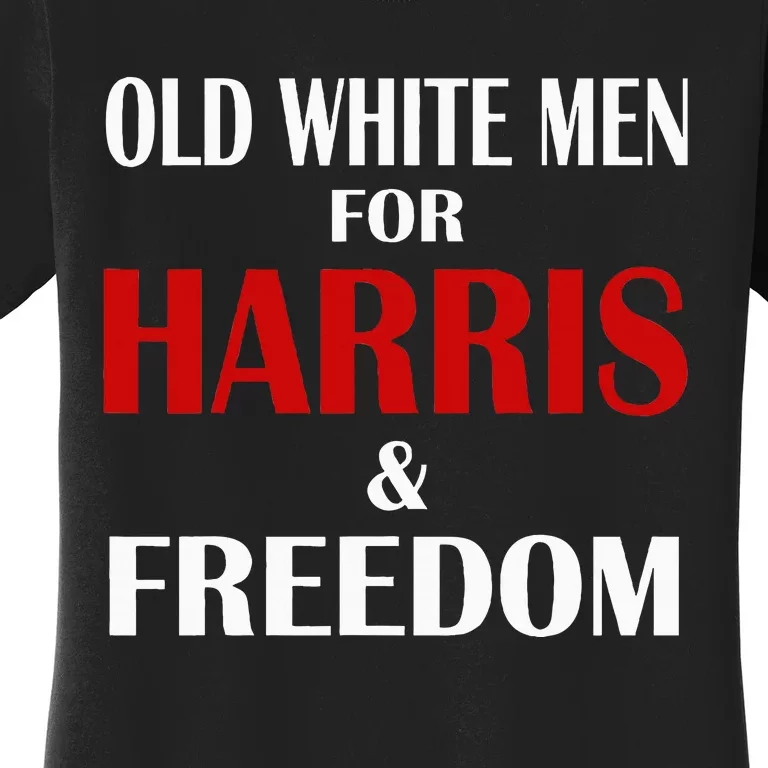 Old White For Harris And Freedom Funny America Usa Flag Women's T-Shirt