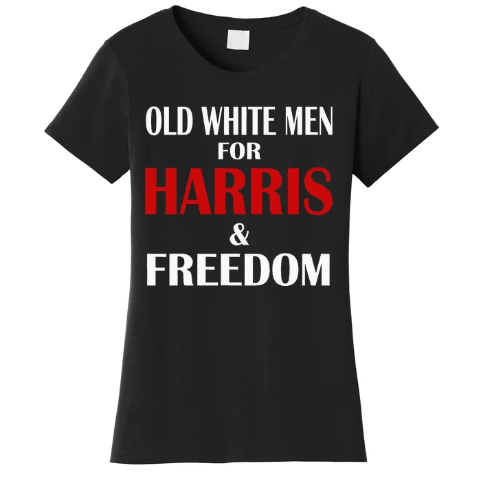 Old White For Harris And Freedom Funny America Usa Flag Women's T-Shirt