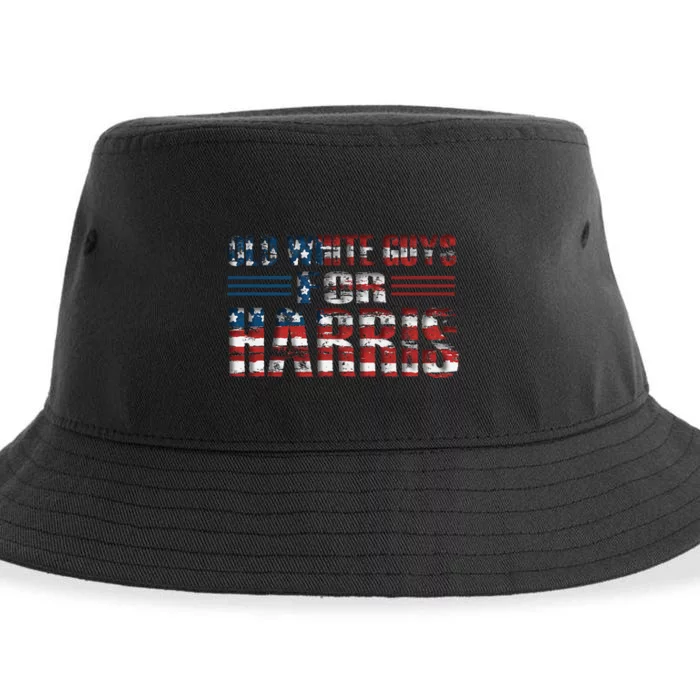 Old White Guys For Harris Kamala Usa American Flag Harris Sustainable Bucket Hat