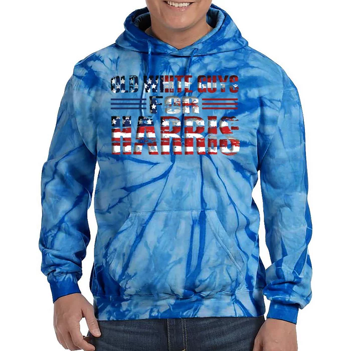 Old White Guys For Harris Kamala Usa American Flag Harris Tie Dye Hoodie