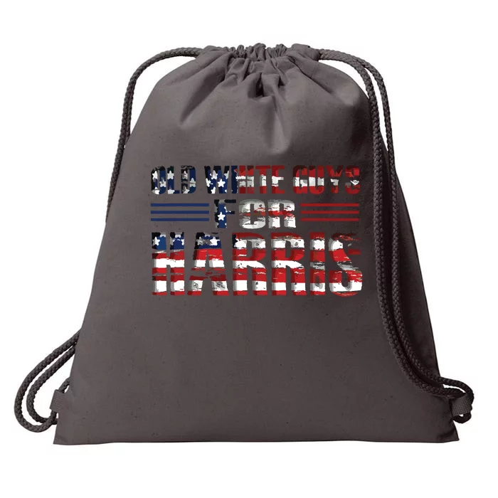 Old White Guys For Harris Kamala Usa American Flag Harris Drawstring Bag