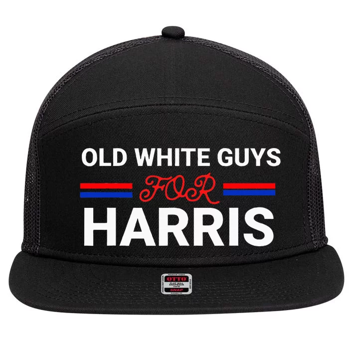 Old White Guys For Harris Kamala 7 Panel Mesh Trucker Snapback Hat