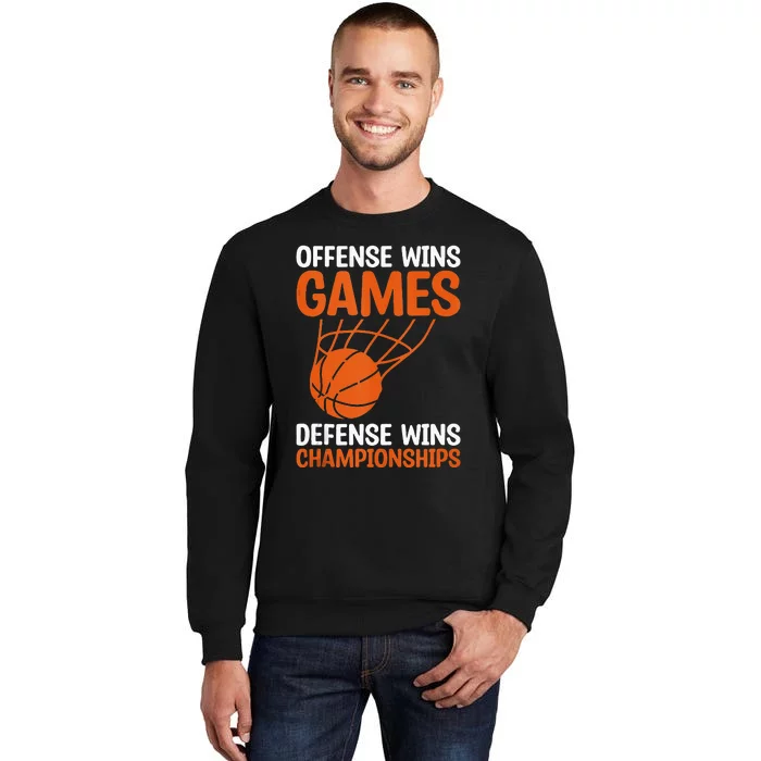 Offense Wins Games Defense Wins Championships Basketball Tank Top Sweatshirt