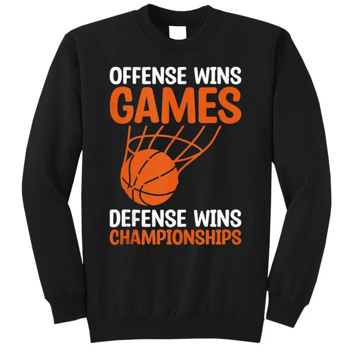 Offense Wins Games Defense Wins Championships Basketball Tank Top Sweatshirt