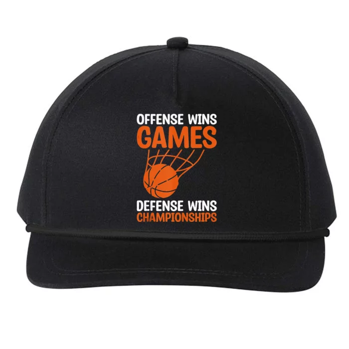 Offense Wins Games Defense Wins Championships Basketball Tank Top Snapback Five-Panel Rope Hat