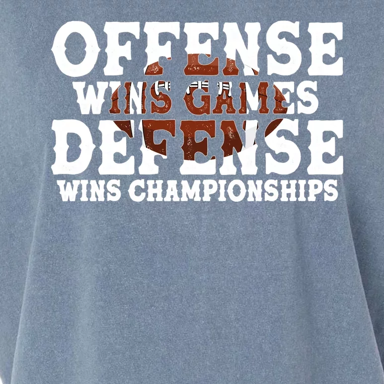 Offense Wins Games Defense Wins Championships Garment-Dyed Women's Muscle Tee