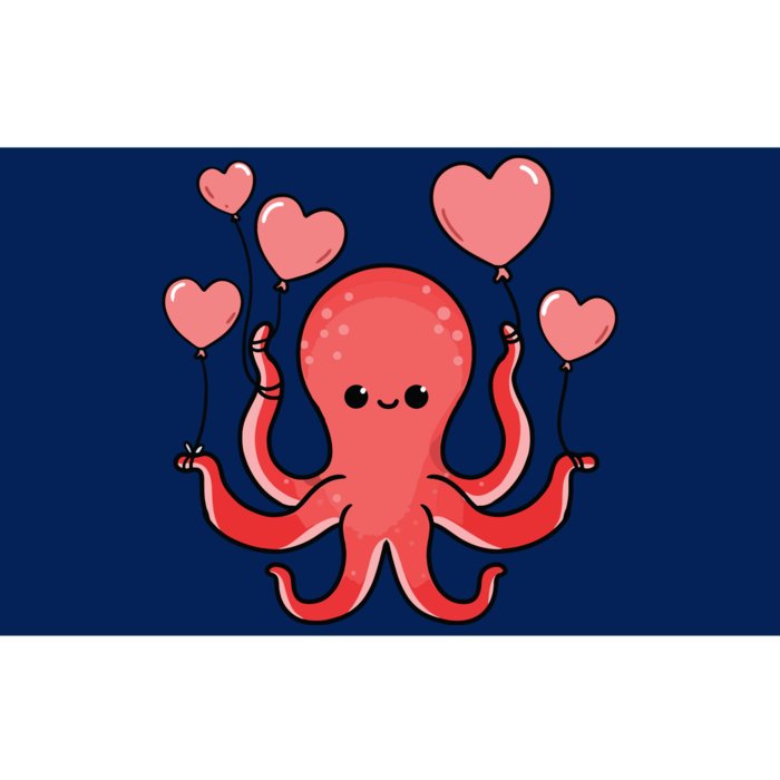 Octopus With Heart Balloons Valentines Day Octopus Bumper Sticker