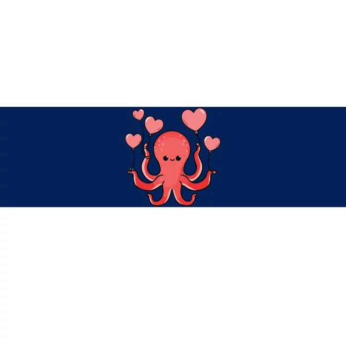 Octopus With Heart Balloons Valentines Day Octopus Bumper Sticker