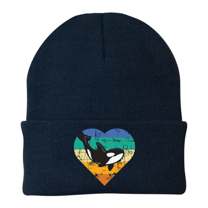 Orca Whale Heart Whale Lover Marine Biologist Whales Knit Cap Winter Beanie