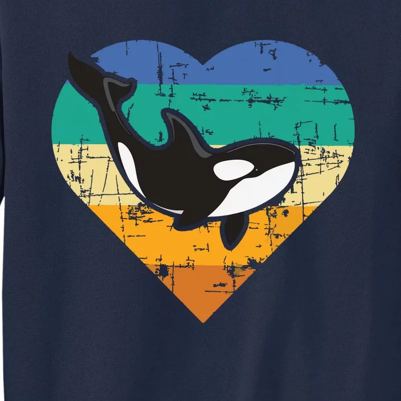 Orca Whale Heart Whale Lover Marine Biologist Whales Tall Sweatshirt