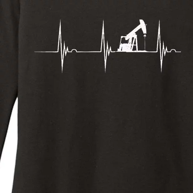 Oilfield Worker Heartbeat EKG Pulse Oil Rig American Gas Womens CVC Long Sleeve Shirt