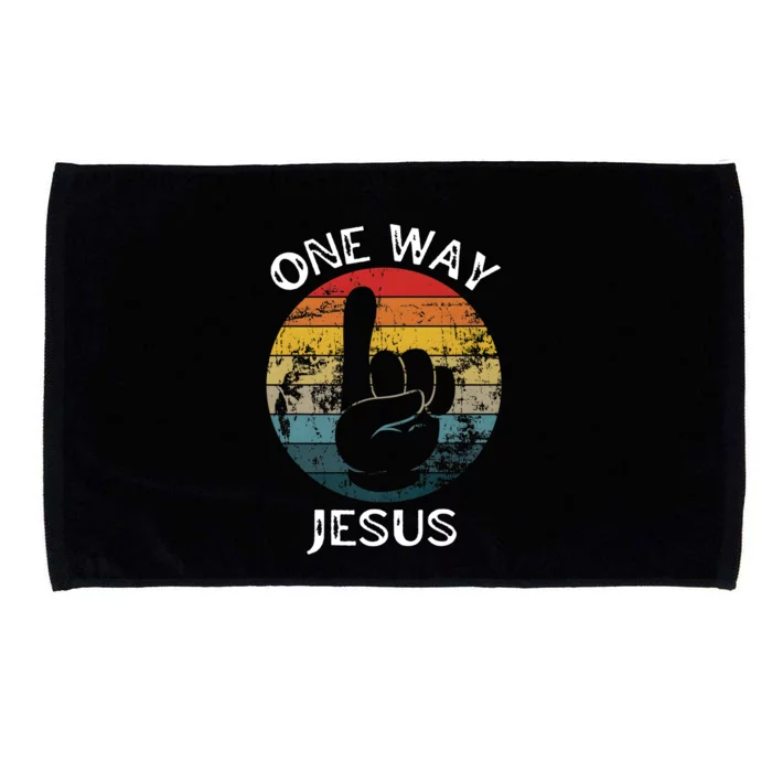 One Way Jesus People Christian Revolution Finger Up Retro Microfiber Hand Towel