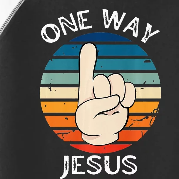 One Way Jesus People Christian Revolution Finger Up Retro Toddler Fine Jersey T-Shirt