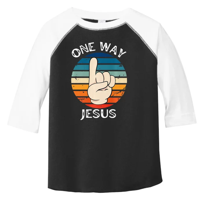 One Way Jesus People Christian Revolution Finger Up Retro Toddler Fine Jersey T-Shirt