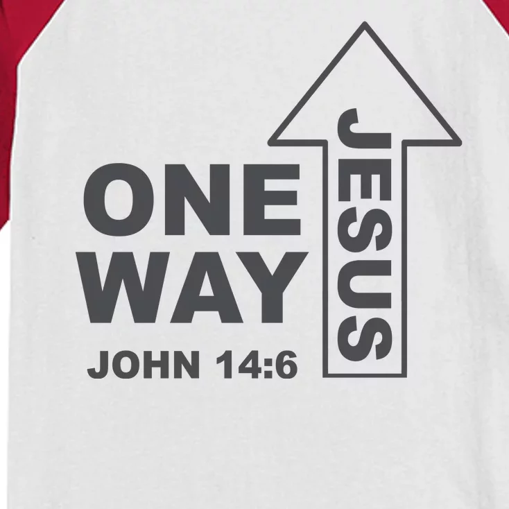 One Way Jesus Christian Kids Colorblock Raglan Jersey