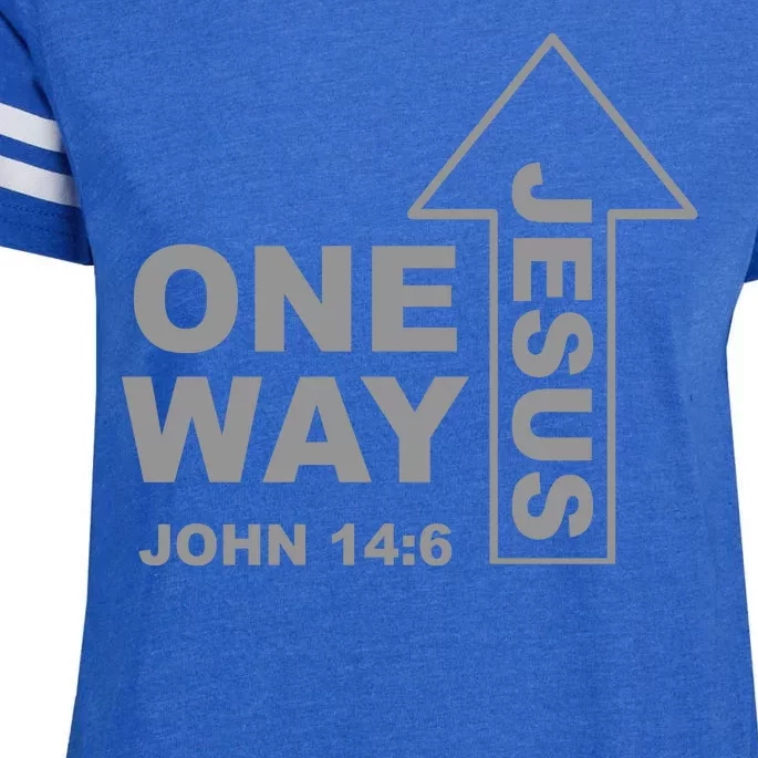 One Way Jesus Christian Enza Ladies Jersey Football T-Shirt