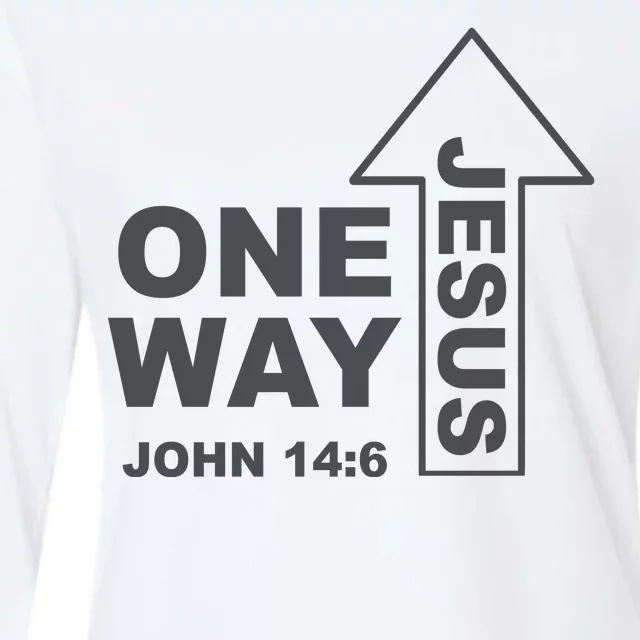 One Way Jesus Christian Womens Cotton Relaxed Long Sleeve T-Shirt