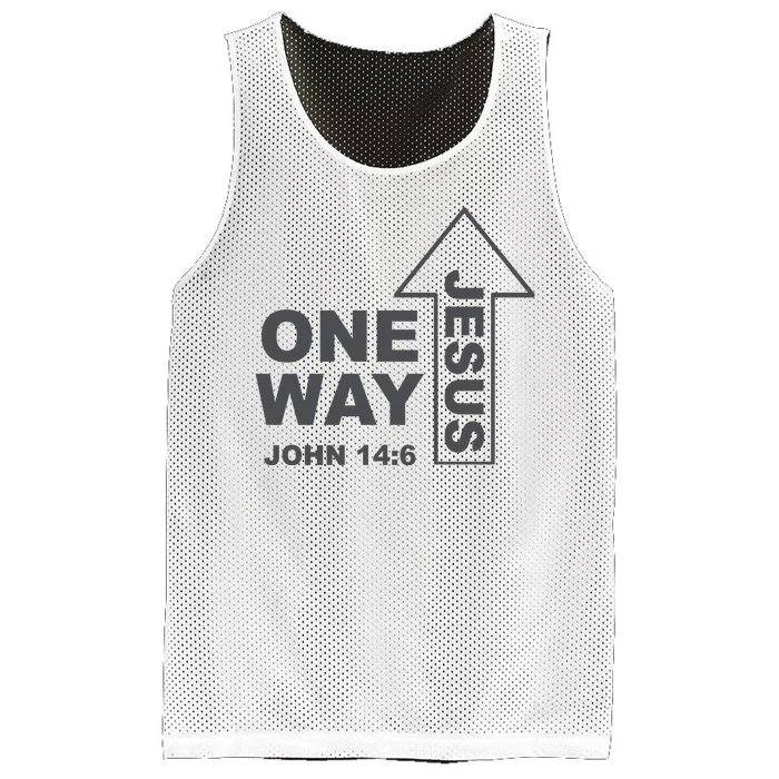 One Way Jesus Christian Mesh Reversible Basketball Jersey Tank