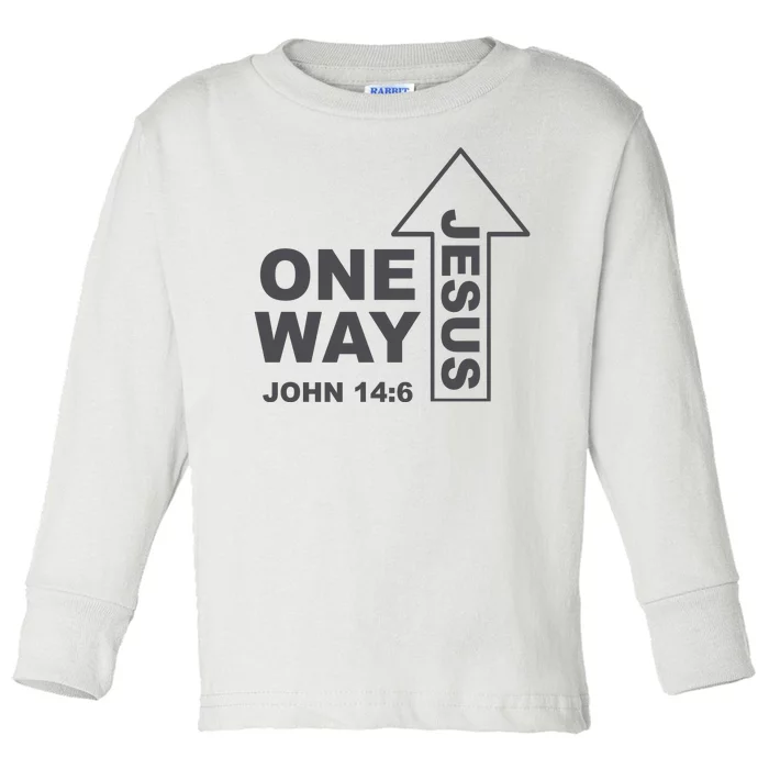 One Way Jesus Christian Toddler Long Sleeve Shirt