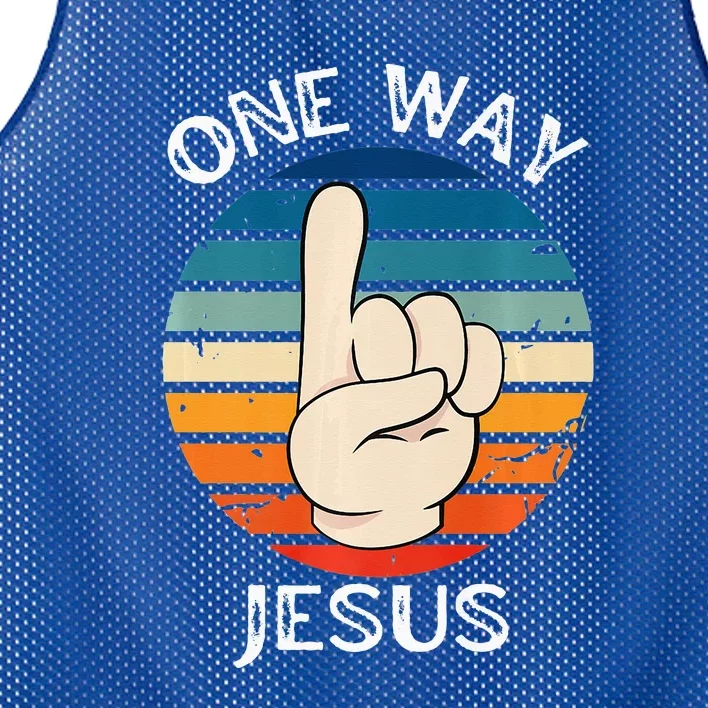 One Way Jesus People Christian Revolution Finger Up Retro Mesh Reversible  Basketball Jersey Tank