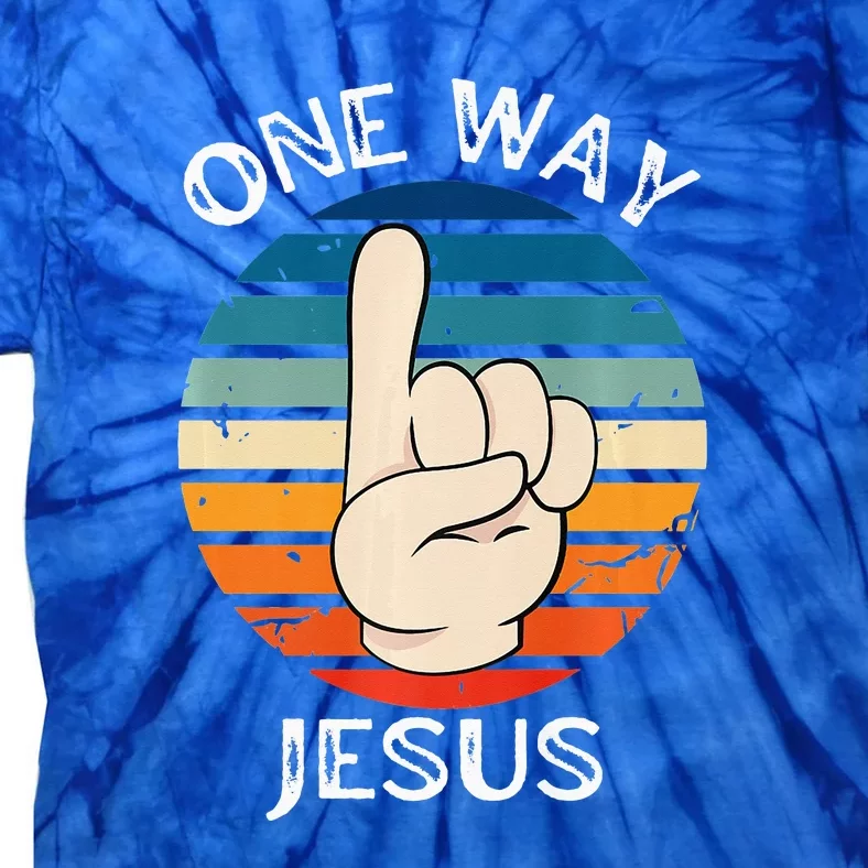 One Way Jesus People Christian Revolution Finger Up Retro Tie-Dye T-Shirt