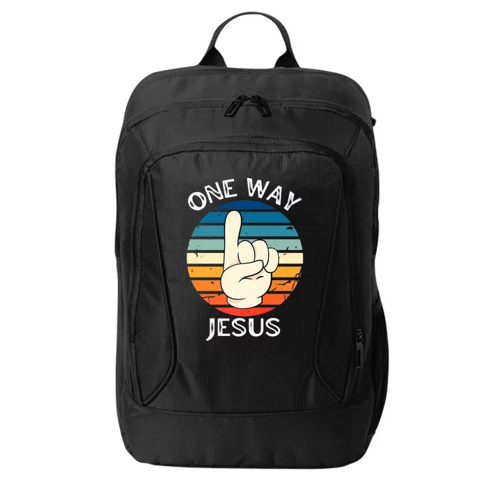 One Way Jesus People Christian Revolution Finger Up Retro City Backpack