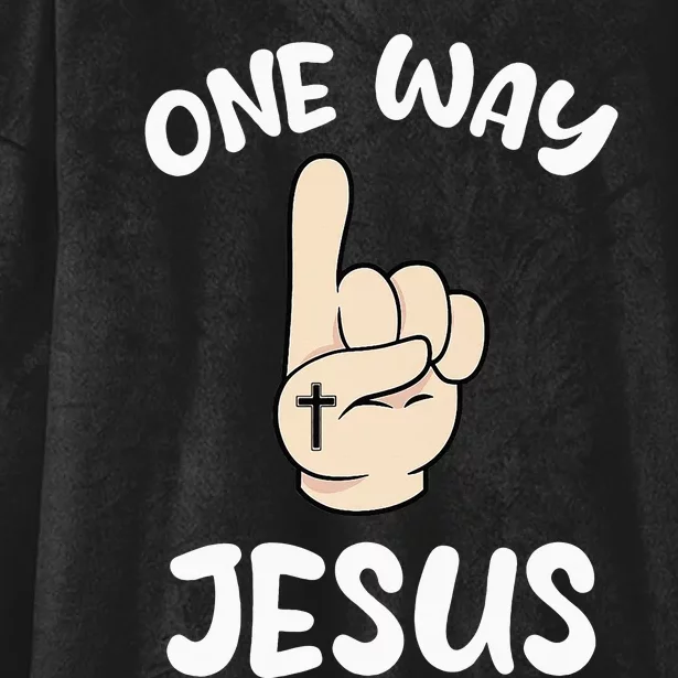 One Way Jesus People Christian Revolution Finger Up Hooded Wearable Blanket