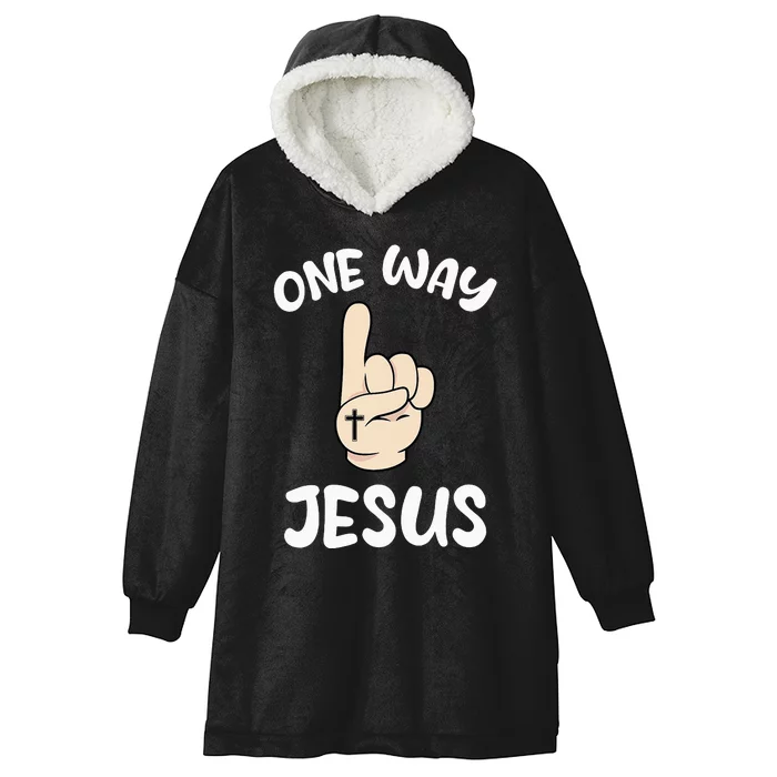 One Way Jesus People Christian Revolution Finger Up Hooded Wearable Blanket