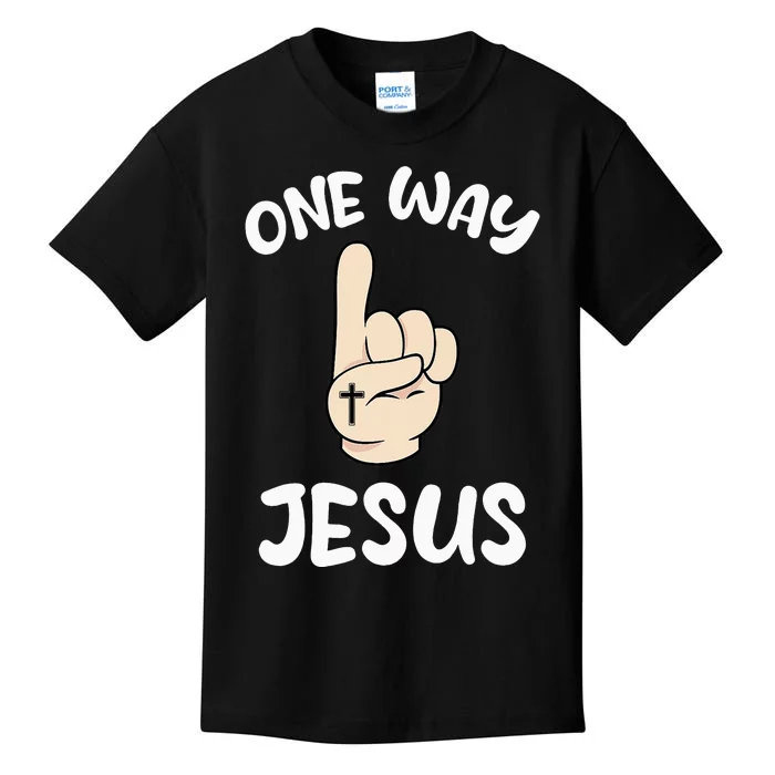 One Way Jesus People Christian Revolution Finger Up Kids T-Shirt